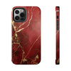 Elegant Red with Gold Veins Tough Phone Case