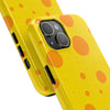 Cheerful Cheese Pattern Tough Phone Case - Vibrant Yellow with Orange Dots