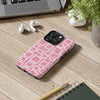 Chic Floral Tough Phone Case - Stylish Pink Frame Design