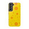 Cheerful Cheese Pattern Tough Phone Case - Vibrant Yellow with Orange Dots