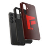 Durable Tough Phone Case - Stylish Red Wood Design for Protection