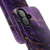 Elegant Purple Marble Tough Phone Case with Gold Accents