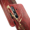 Elegant Red with Gold Veins Tough Phone Case