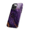 Elegant Purple Marble Tough Phone Case with Gold Accents