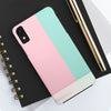 Stylish Tough Phone Case - Pastel Pink and Mint Design