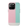 Stylish Tough Phone Case - Pastel Pink and Mint Design