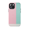 Stylish Tough Phone Case - Pastel Pink and Mint Design