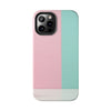 Stylish Tough Phone Case - Pastel Pink and Mint Design