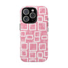 Chic Floral Tough Phone Case - Stylish Pink Frame Design