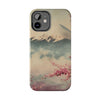 Mountain Blossom Tough Phone Case - Durable Phone Protector with Cherry Blossom and Scenic Design