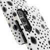 Trendy Tough Phone Case with Black Polka Dots