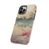 Mountain Blossom Tough Phone Case - Durable Phone Protector with Cherry Blossom and Scenic Design