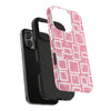 Chic Floral Tough Phone Case - Stylish Pink Frame Design