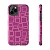 Vibrant Pink Geometric Tough Phone Case - Stylish and Durable Protection