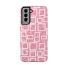 Chic Floral Tough Phone Case - Stylish Pink Frame Design