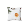 Festive Spun Polyester Square Pillow with Winter Citrus Design