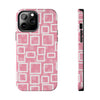 Chic Floral Tough Phone Case - Stylish Pink Frame Design