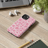 Chic Floral Tough Phone Case - Stylish Pink Frame Design