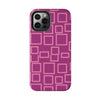 Vibrant Pink Geometric Tough Phone Case - Stylish and Durable Protection