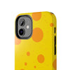 Cheerful Cheese Pattern Tough Phone Case - Vibrant Yellow with Orange Dots