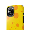 Cheerful Cheese Pattern Tough Phone Case - Vibrant Yellow with Orange Dots