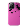 Halloween Bat Pattern Tough Phone Case - Pink Spooky Protection