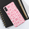 Chic Floral Tough Phone Case - Stylish Pink Frame Design