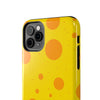 Cheerful Cheese Pattern Tough Phone Case - Vibrant Yellow with Orange Dots