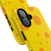 Cheerful Cheese Pattern Tough Phone Case - Vibrant Yellow with Orange Dots