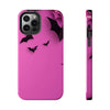 Halloween Bat Pattern Tough Phone Case - Pink Spooky Protection