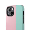 Stylish Tough Phone Case - Pastel Pink and Mint Design