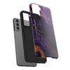 Elegant Purple Marble Tough Phone Case with Gold Accents