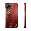 Elegant Red with Gold Veins Tough Phone Case