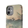 Mountain Blossom Tough Phone Case - Durable Phone Protector with Cherry Blossom and Scenic Design