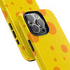 Cheerful Cheese Pattern Tough Phone Case - Vibrant Yellow with Orange Dots