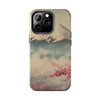 Mountain Blossom Tough Phone Case - Durable Phone Protector with Cherry Blossom and Scenic Design