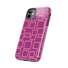 Vibrant Pink Geometric Tough Phone Case - Stylish and Durable Protection