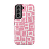 Chic Floral Tough Phone Case - Stylish Pink Frame Design