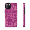 Vibrant Pink Geometric Tough Phone Case - Stylish and Durable Protection