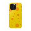 Cheerful Cheese Pattern Tough Phone Case - Vibrant Yellow with Orange Dots