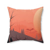 Spooky Sunset Bat Pillow - Decorative Halloween Cushion