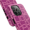 Vibrant Pink Geometric Tough Phone Case - Stylish and Durable Protection