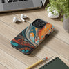 Vibrant Marble Tough Phone Case - Unique Artistic Design for Protection