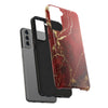 Elegant Red with Gold Veins Tough Phone Case