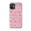 Chic Floral Tough Phone Case - Stylish Pink Frame Design