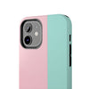 Stylish Tough Phone Case - Pastel Pink and Mint Design