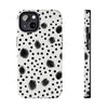 Trendy Tough Phone Case with Black Polka Dots