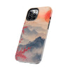 Elegant Cherry Blossom Phone Case - Tough Protection with Scenic Mountain Design