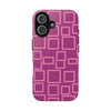 Vibrant Pink Geometric Tough Phone Case - Stylish and Durable Protection