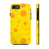 Cheerful Cheese Pattern Tough Phone Case - Vibrant Yellow with Orange Dots